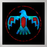 Red & Blue Thunderbird Poster