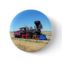 Red-Blue Train Pinback Button