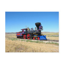 Red-Blue Train Postcard