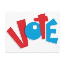 Red & Blue Vote postcards