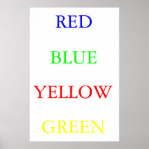 Red Blue Yellow Green Posters