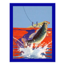 RED BOAT w/ FISH ON ~ RETIREMENT PARTY INVITATION!