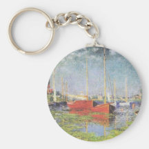 Red Boats at Argenteuil Keychains