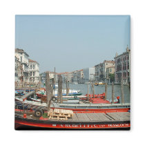 Red boats in Venice magnets by ribizlifozelek Red boats in Venice magnets