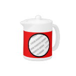 Red Bold Personalized Photo Teapot