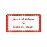 Red Bookmarks Bookplates labels