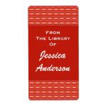 Red Bookmarks Bookplates labels