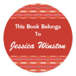 Red Bookmarks Bookplates stickers