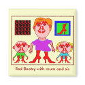 Red Bootsy with mum and sis magnets