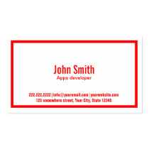 Red Border Apps developer Business Card
