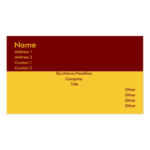 Red Border Business Card (front side)