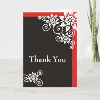 Red Border : : Designer Thank You Cards card