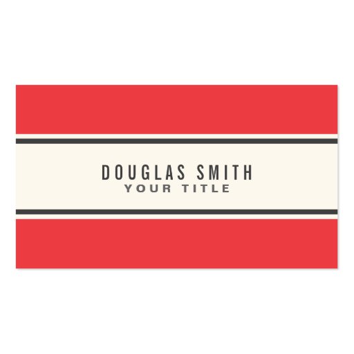 Red border modern stylish professional business card template (front side)
