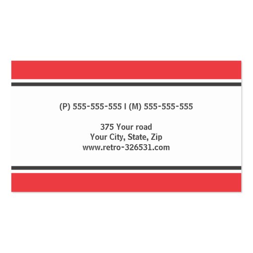 Red border modern stylish professional white business card template (back side)