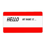 Red Border Name Badges labels