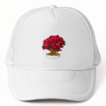 Red bougie type clump bonsai graphic mesh hats