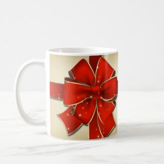Red Bow Christmas Mug mug