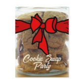 Red Bow Cookie Swap Party Invitations postcard