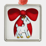 Red Bow Goat Ornament ornaments