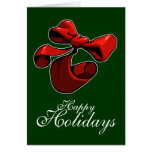 Red bow holiday greeting card cards
