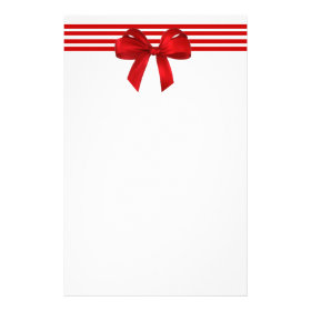 Red Bow Holiday Stationery