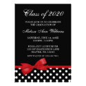 Red Bow Polka Dots Graduation Announcement