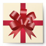 Red bow ribbon party holiday gift square cream CD Envelopes