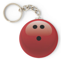 RED BOWLING BALL KEY CHAINS