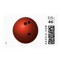 Red Bowling Ball Stamp