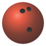 Red Bowling Ball Round Stickers