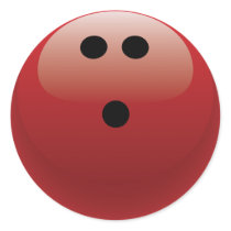 RED BOWLING BALL STICKERS