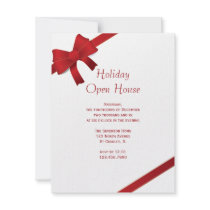 Red Bows Holiday Open House invitations