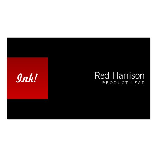 Red Box Left One Business Cards (front side)