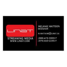 Red Box on Black Business Card