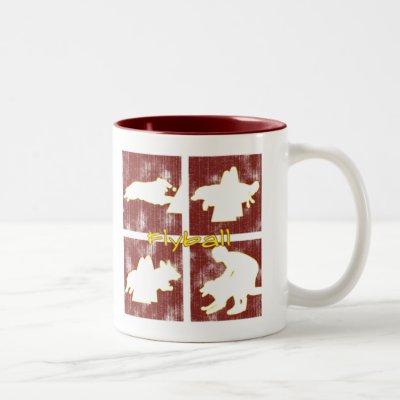 Red Boxes Flyball Mug by MenagerieMayhem