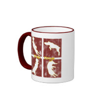 Red Boxes Flying Disc Dog Mug