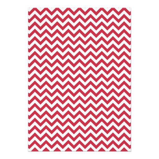 Red Boy Moustache Chevron Birthday Party Announcements
