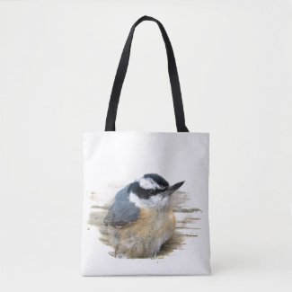 Red Breasted Nuthatch Bird Animal Tote Bag