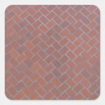 Red Brick Pattern Square Sticker