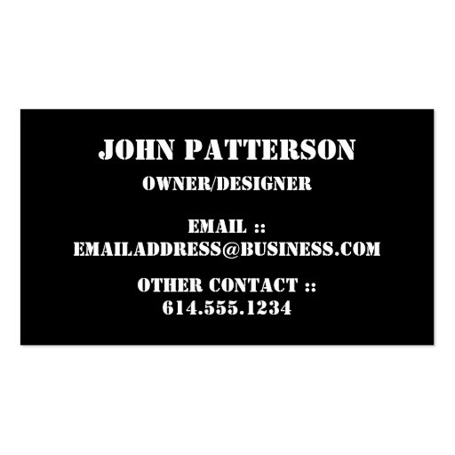Red Brick Wall Bold Business Card (back side)