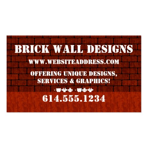 Red Brick Wall Bold Business Card