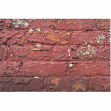 Red brick wall, chipped paint photo sculptures