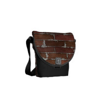 Red Brick Wall Messenger Bags