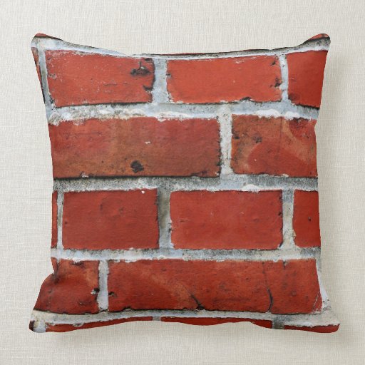 Red Brick Wall Throw Pillow Zazzle