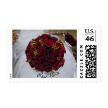 Red Bridal Bouquet - RSVP postage