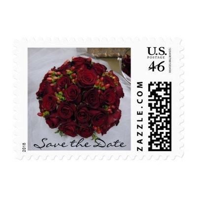 Red Bridal Bouquet, Save the Date by plannedtoperfection