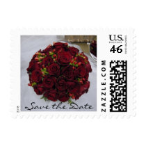 Red Bridal Bouquet, Save the Date postage