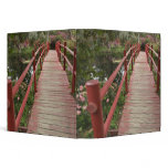 Red bridge over pond, Magnolia Plantation, binders