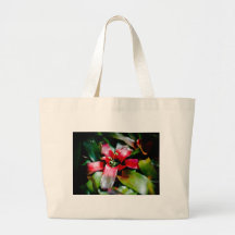 Red Bromeliad Tote Bags