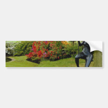 Red Bronze statue in English country garden, Engla Bumper Stickers